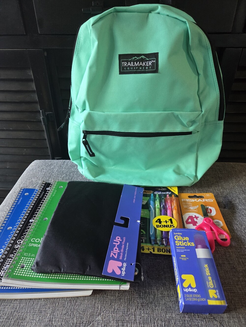 Trailmaker Teal Backpack and School Supplies School Travel